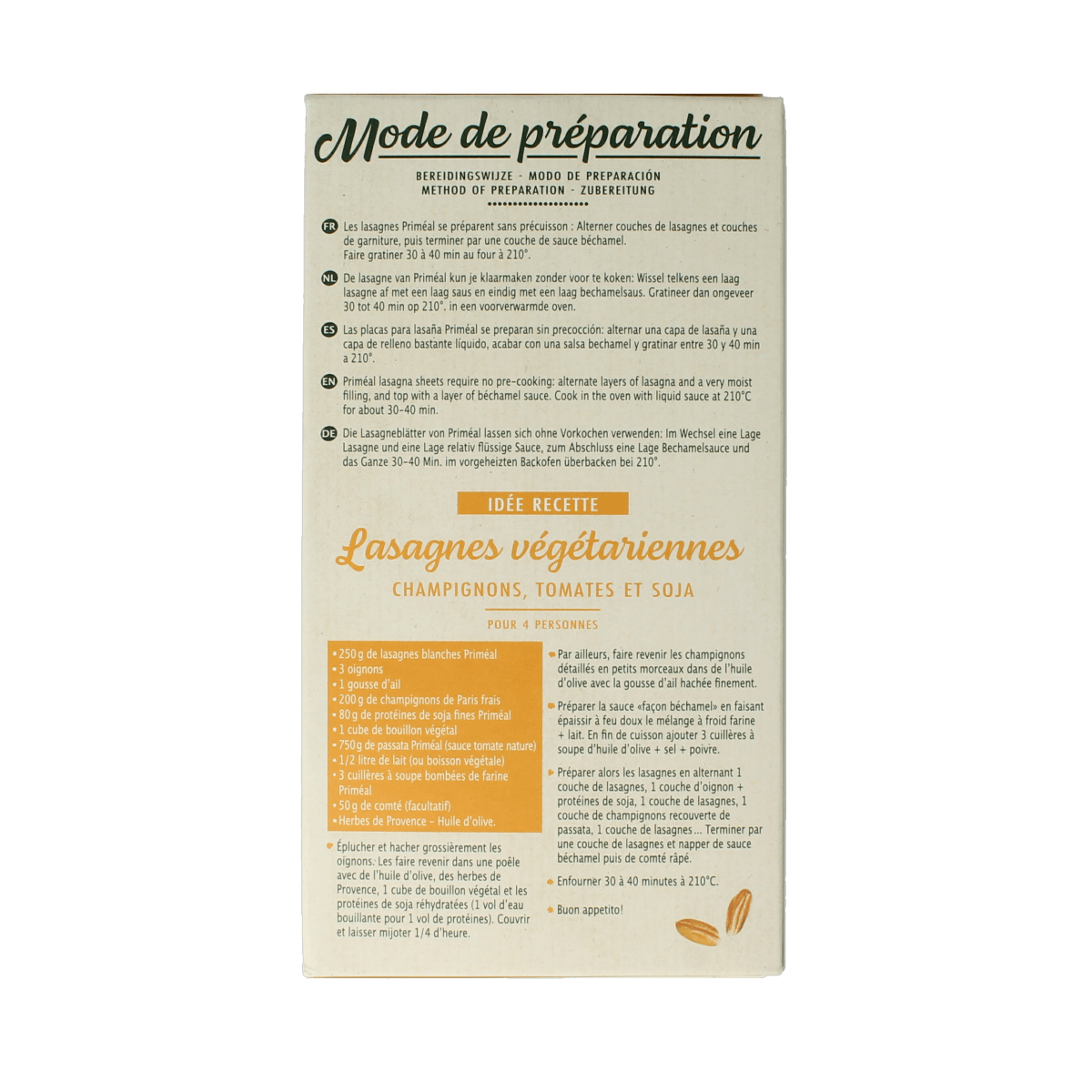 Primeal Pasta en Rijst 250.00 Gram Primeal Witte lasagne bio 250.00 Gram