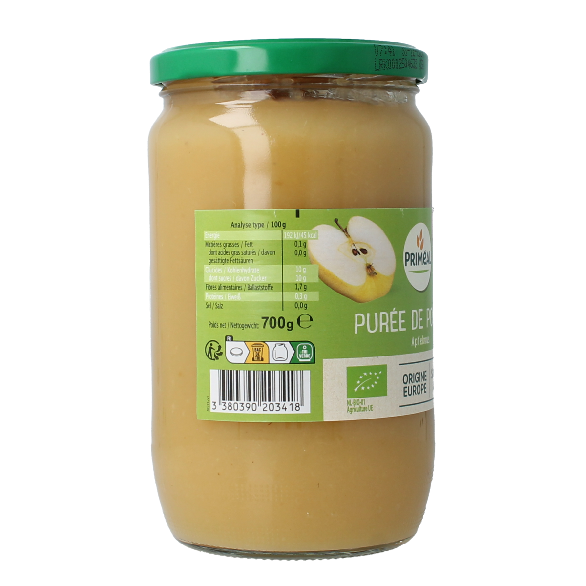 Primeal Appelmoes bio 700.00 Gram