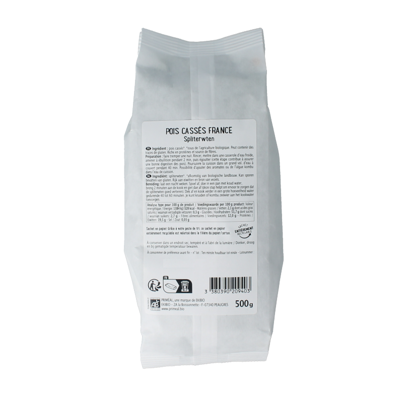 Primeal Spliterwten bio 500 Gram
