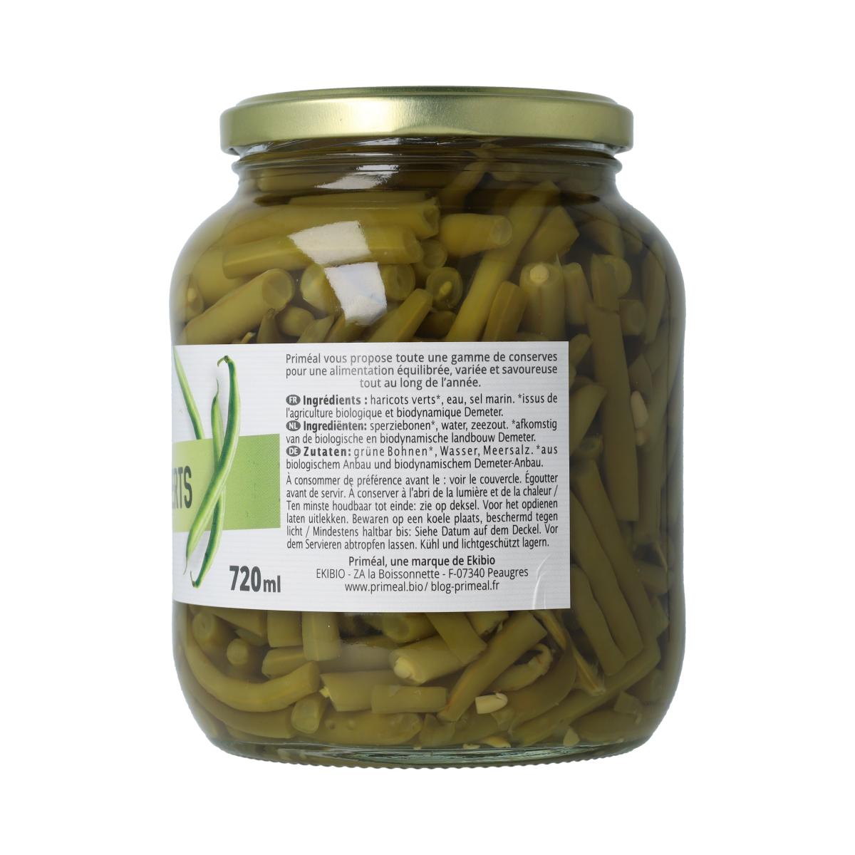 Primeal Haricots verts sperziebonen demeter bio 690.00 Gram