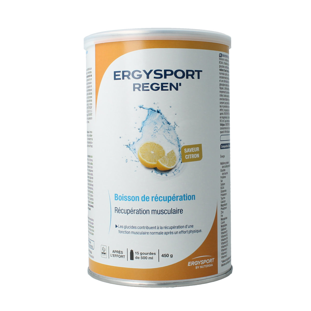 Nutergia Ergysport regen citroen 450.00 Gram