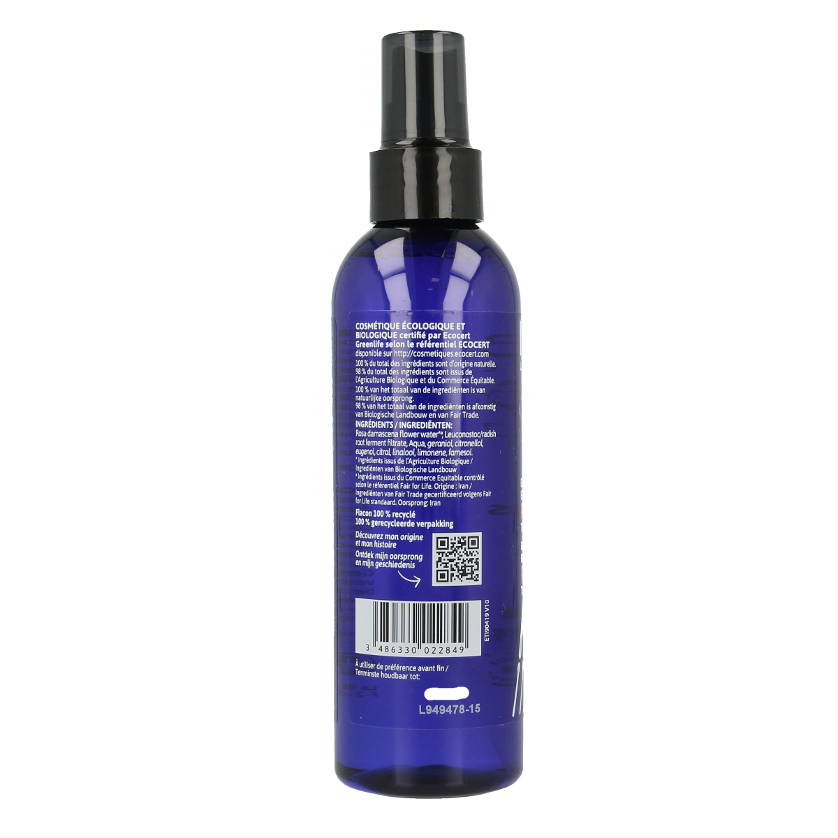 Ladrome Rozenwater spray bio (hydrolaat) 200.00 Milliliter