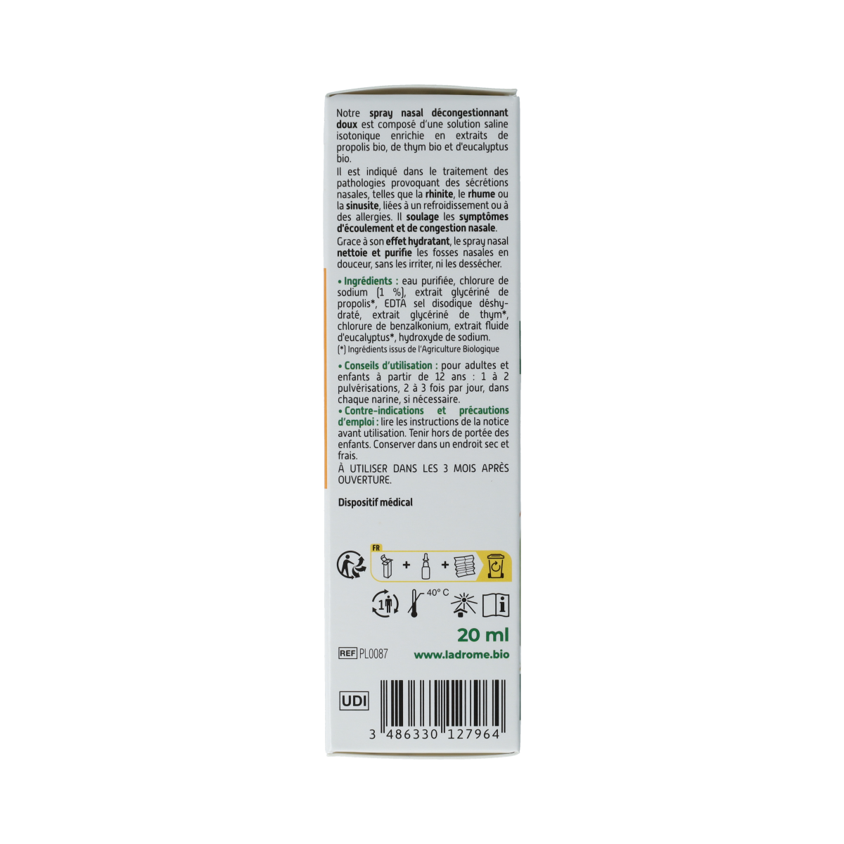 Ladrome Propolis neusspray bio 20.00 Milliliter