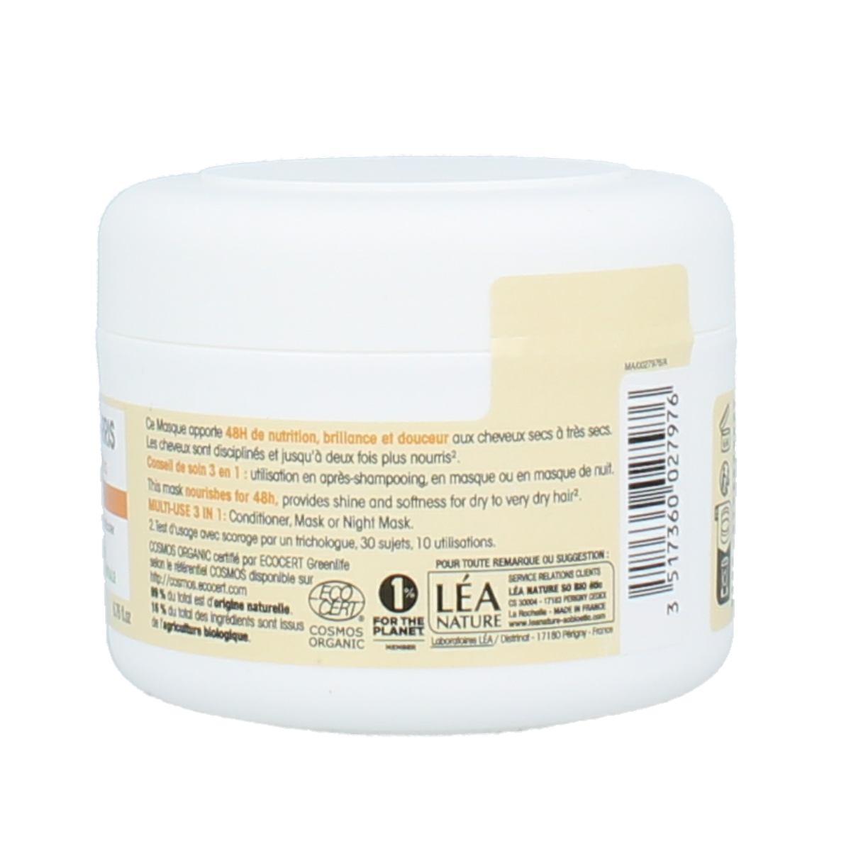 So Bio Etic nourishing shea butter hair mask in 200ml jar, for deep conditioning and hair care.
