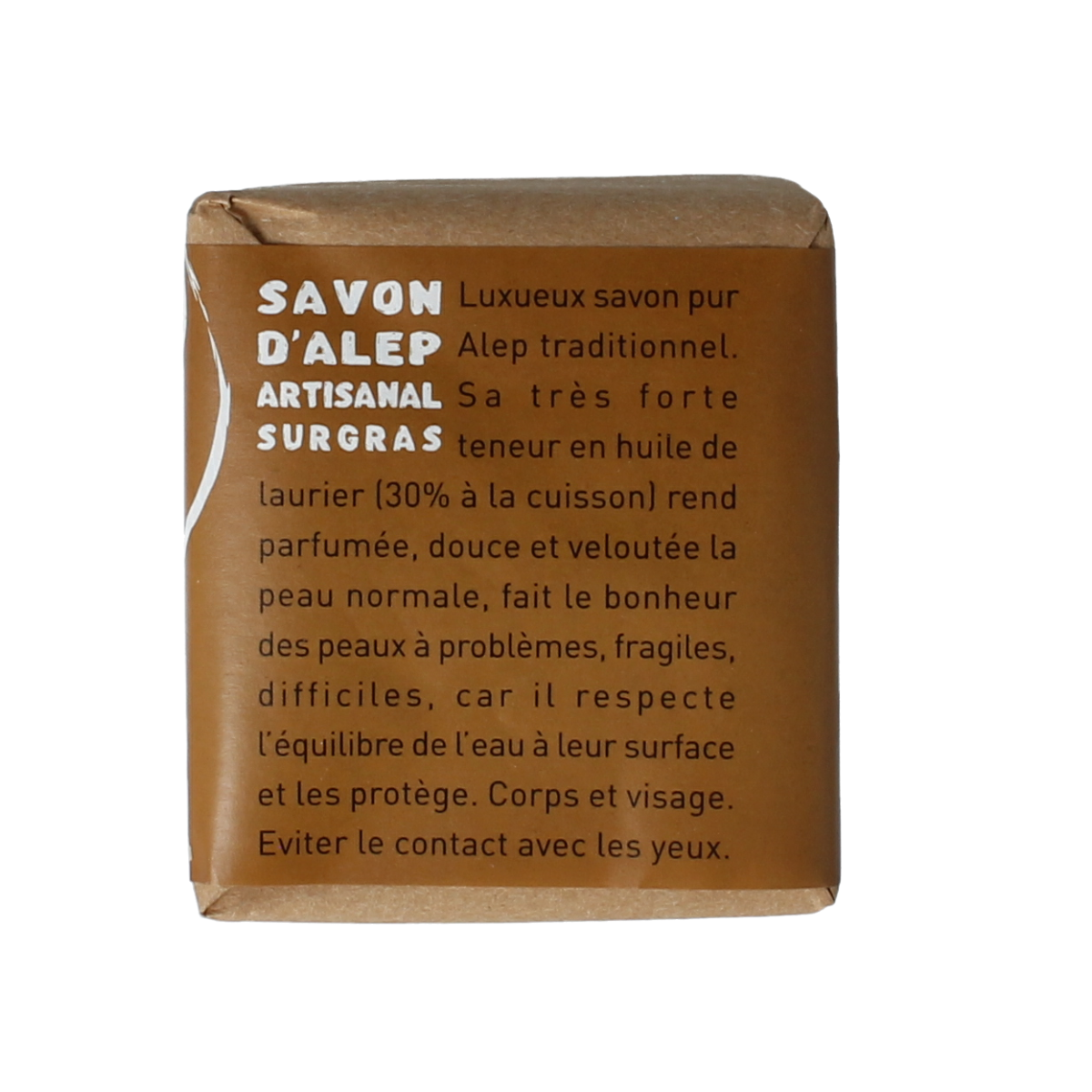 Aleppo Soap Co Zeep 30% laurier, natural soap bar with 180g, featuring laurel ingredients and traditional Aleppo soap style.