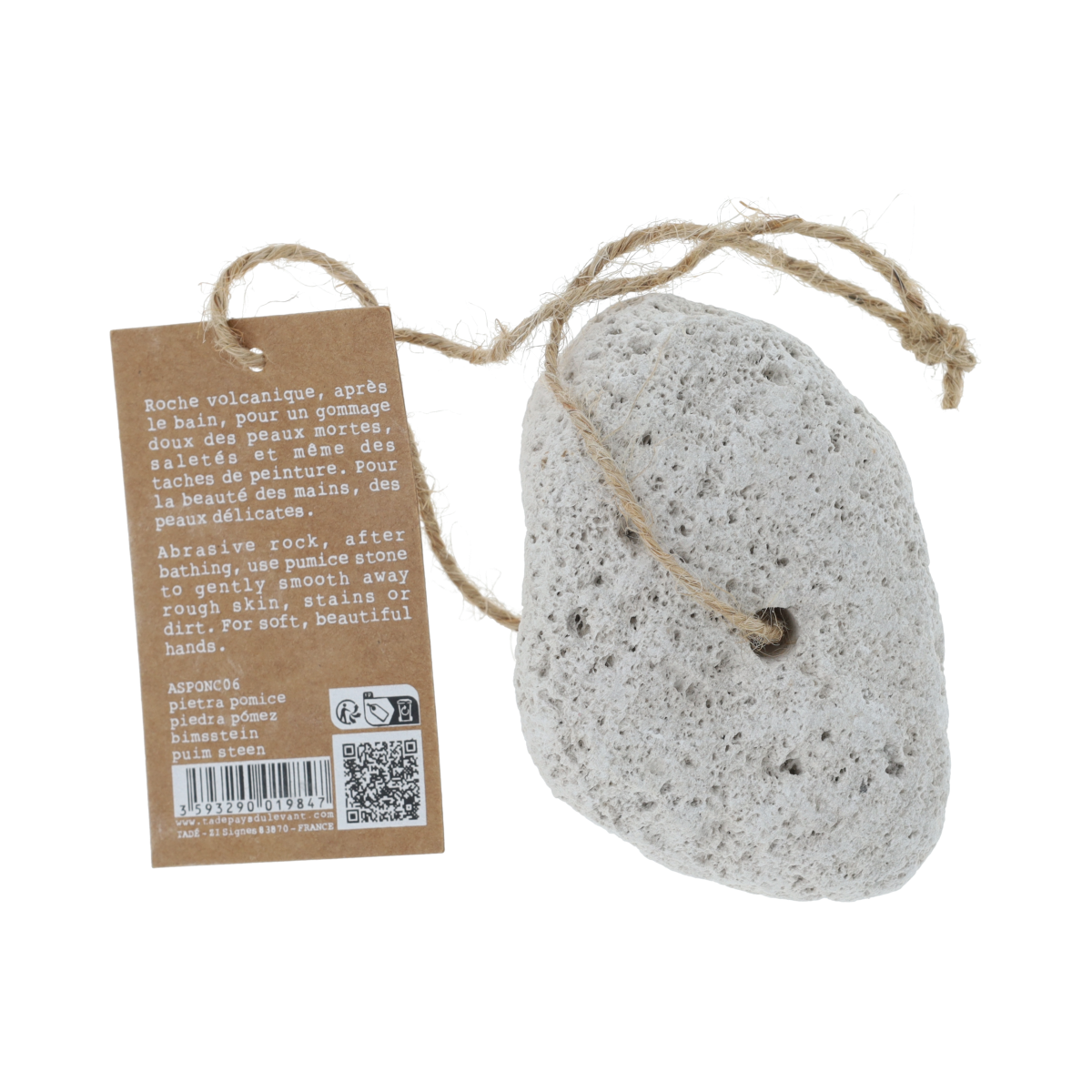 Aleppo Soap Co Puimsteen for foot care, natural pumice stone for smoothing and exfoliating dry skin on feet.
