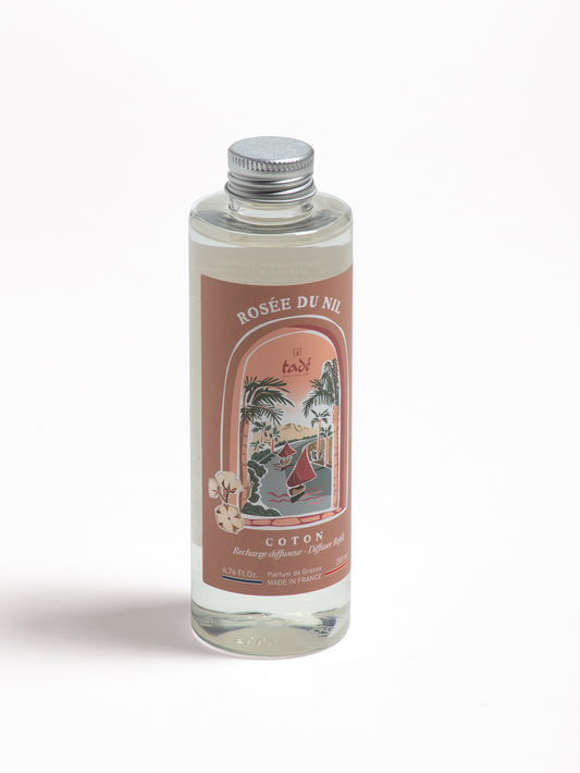 Tade cotton refill for fragrance diffuser, 200ml, with white cotton sticks and scent diffuser product in container.