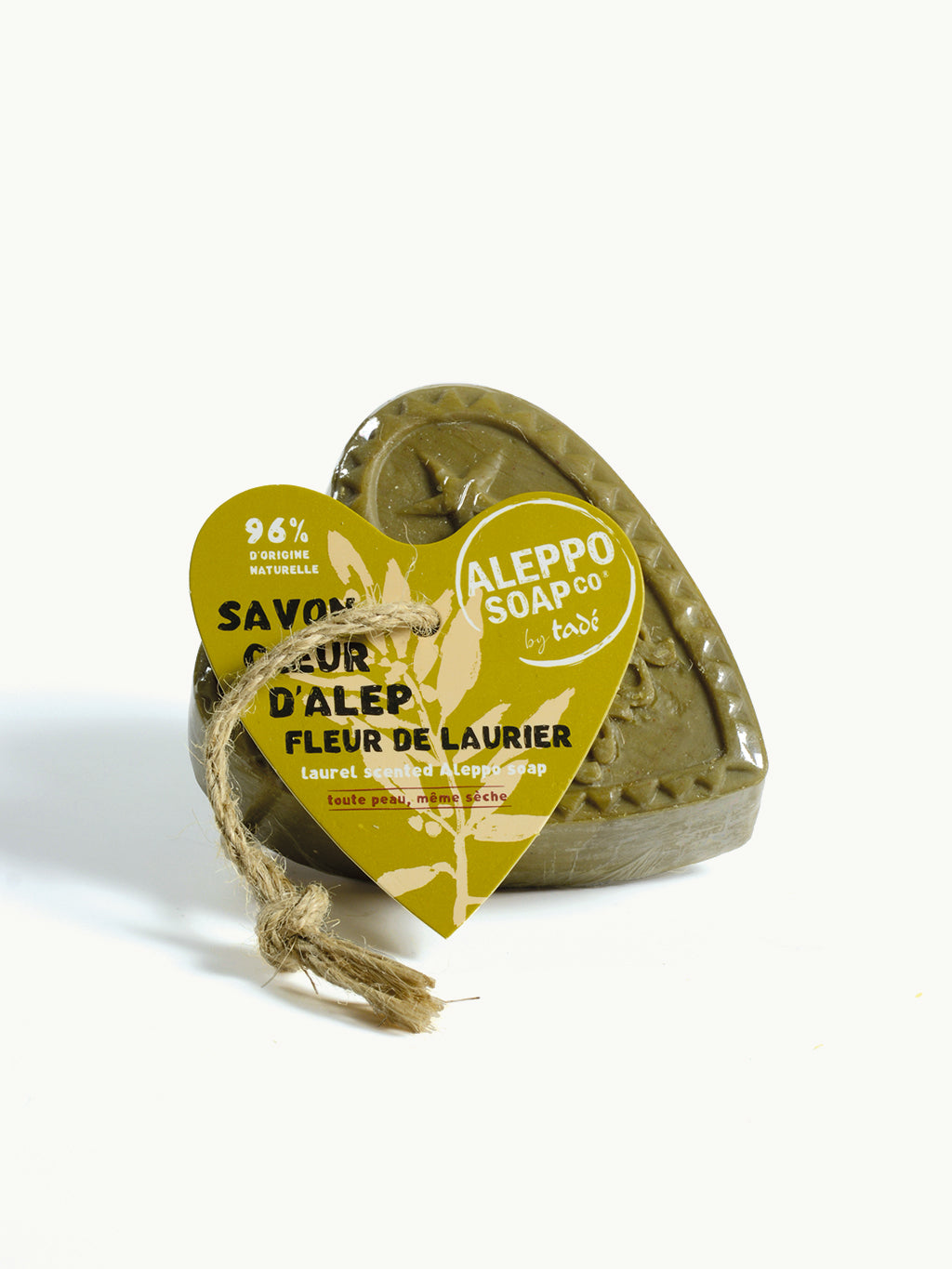 Aleppo Soap Co Savon d'Alep hart fleur de laurier met touw 150.00 Gram
