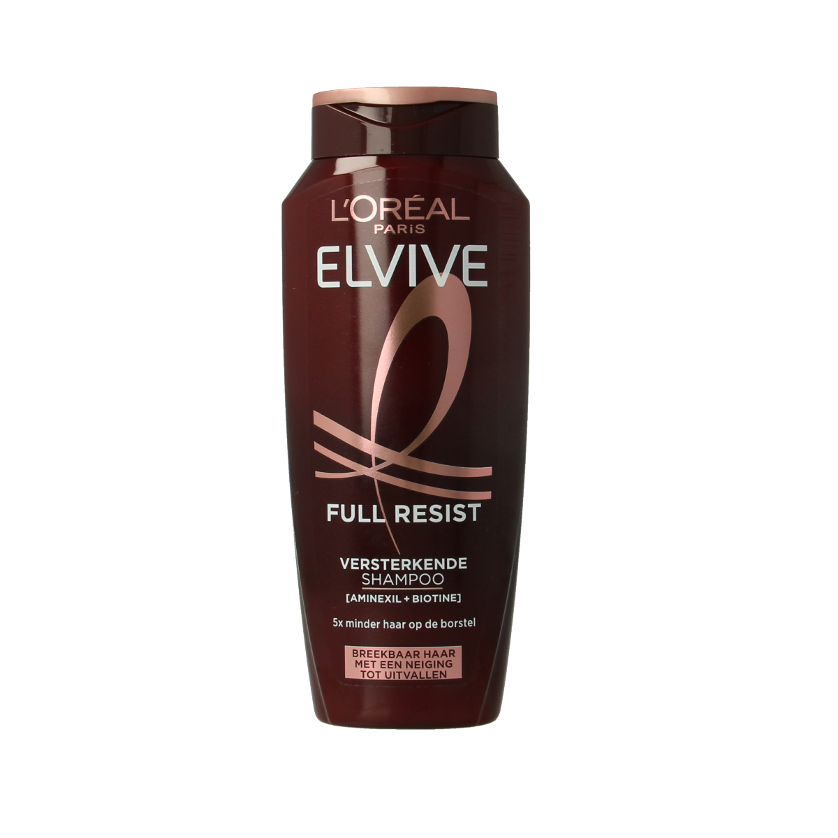 Elvive Full Resist shampoo bottle for hair care, 250ml, with a sleek design and label visible.