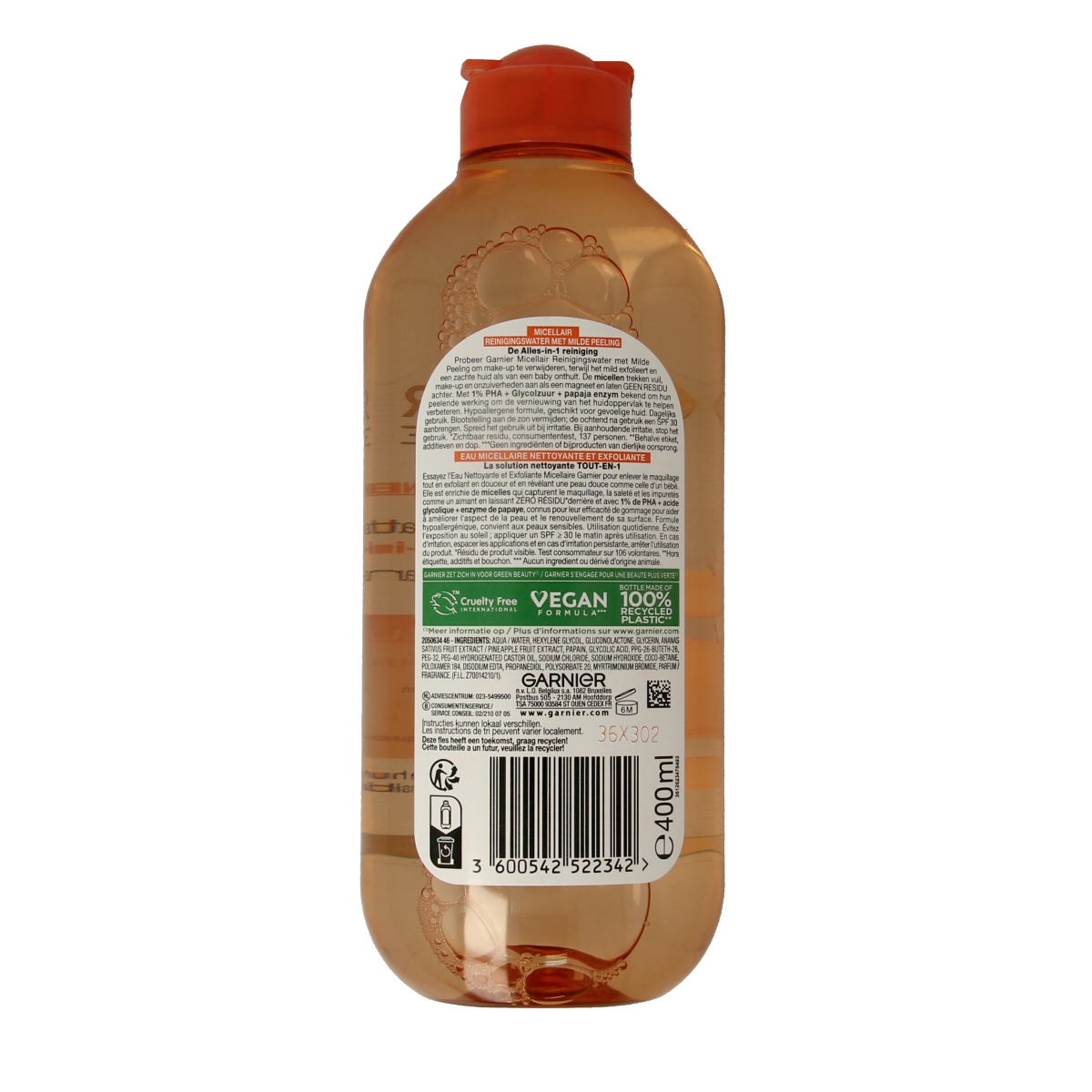 Garnier SkinActive micellair reinigingswater milde peeling 400.00 Milliliter