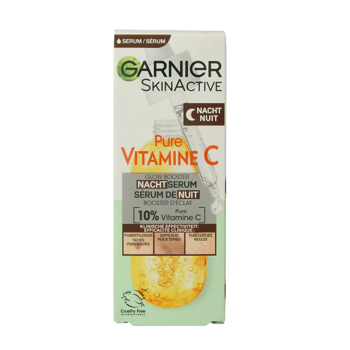 Garnier SkinActive nachtserum met vitamine C en hyaluronzuur, 30 ml, gezichtsverzorging voor een frisse, gehydrateerde huid