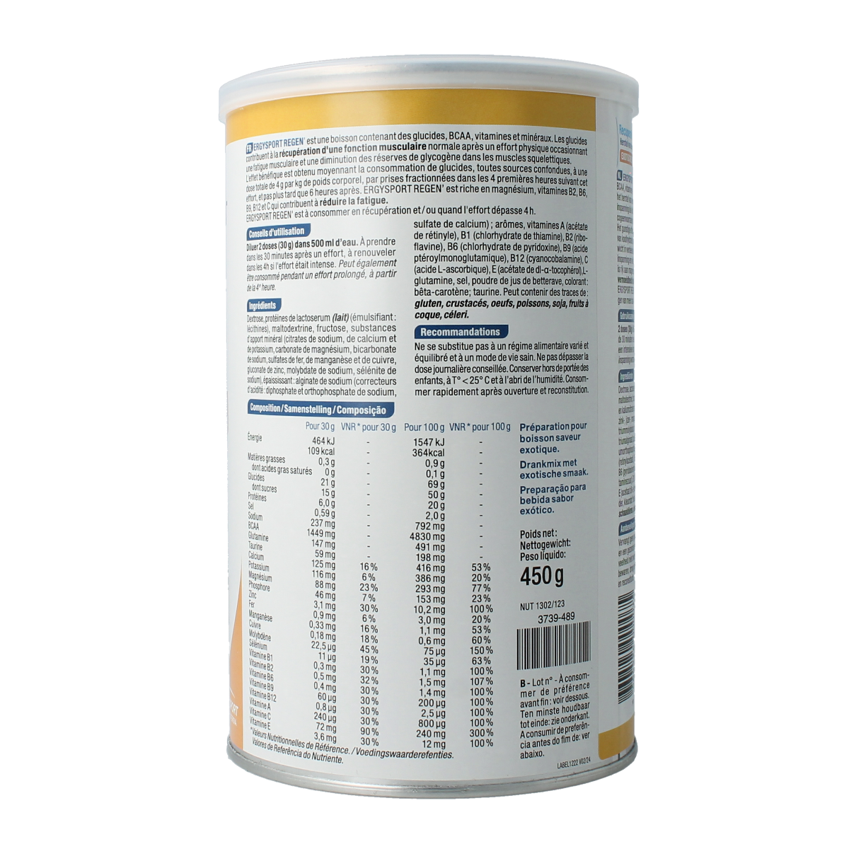 Nutergia Ergysport regen exotisch 450.00 Gram