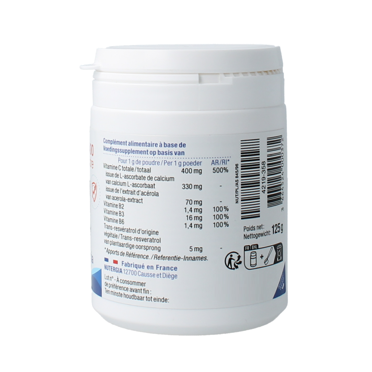 Nutergia Ergy C 400 poeder 125.00 Gram