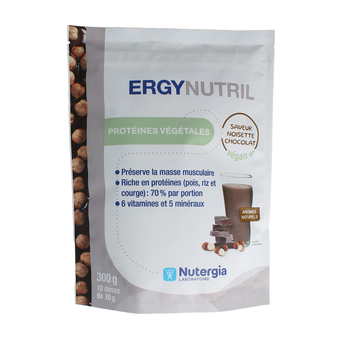 Nutergia Ergynutril vegan chocolate hazelnut 300.00 Gram