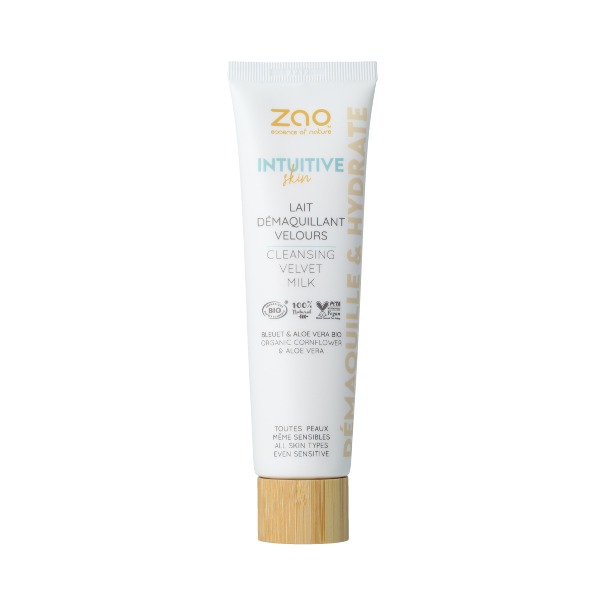 ZAO Cleansing Velvet Milk in a 100ml bottle, gentle facial cleanser with natural ingredients for skincare.