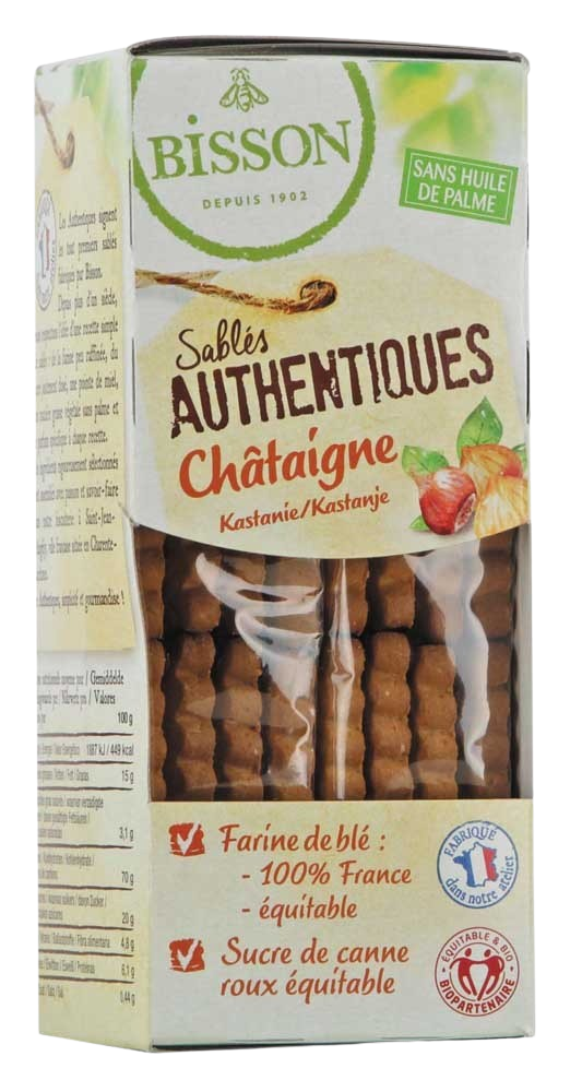Bisson Authentieke zandkoekjes met kastanje bio 180.00 Gram
