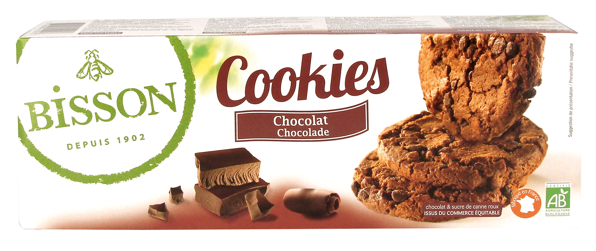 Bisson Chocolade cookies met stukjes pure chocola bio 200.00 Gram