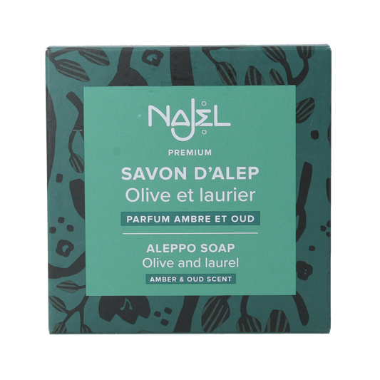 Najel Aleppo Aleppo zeep amber oud aroma aan koord 150.00 Gram
