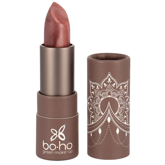 Boho Green Makeup Lipstick Rose Anglais 404 in 3.5g, displaying the green makeup brand's natural lipstick with rose hue packaging.