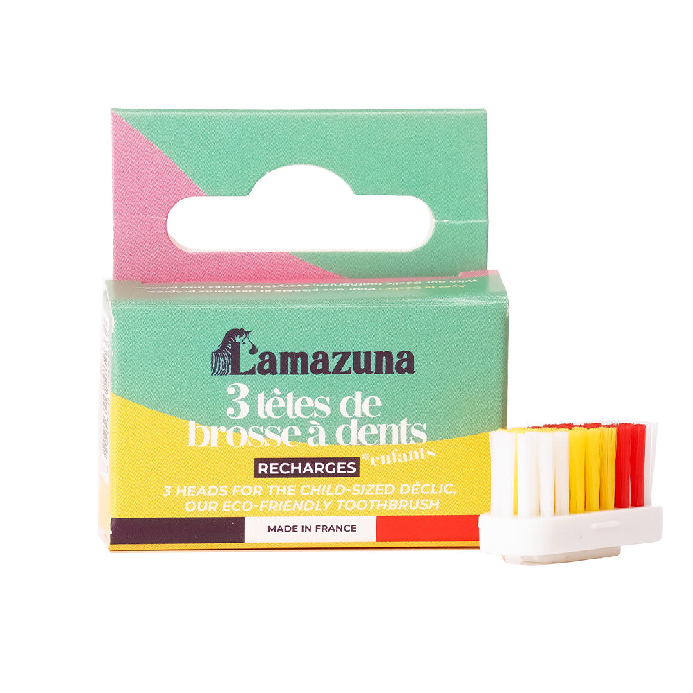 Lamazuna Set of 3 toothbrush heads soft kid 1.00 Stuks