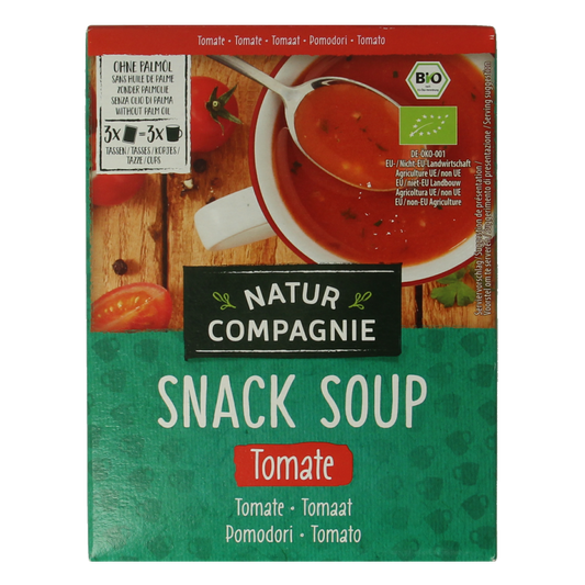 Natur Compagnie Fixe instant tomatensoep in bio 60g, a convenient packet of flavorful tomato soup with natural ingredients.