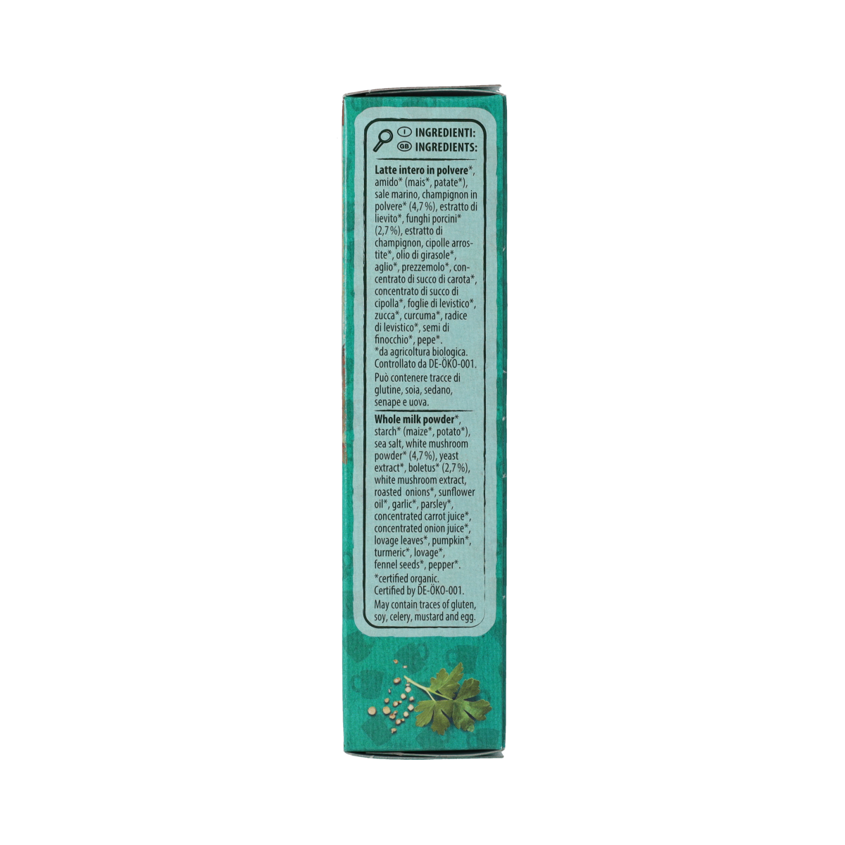 Natur Compagnie organic mushroom snack soup in a 51g package, featuring a bowl of mushroom soup with fresh mushrooms and herbs.