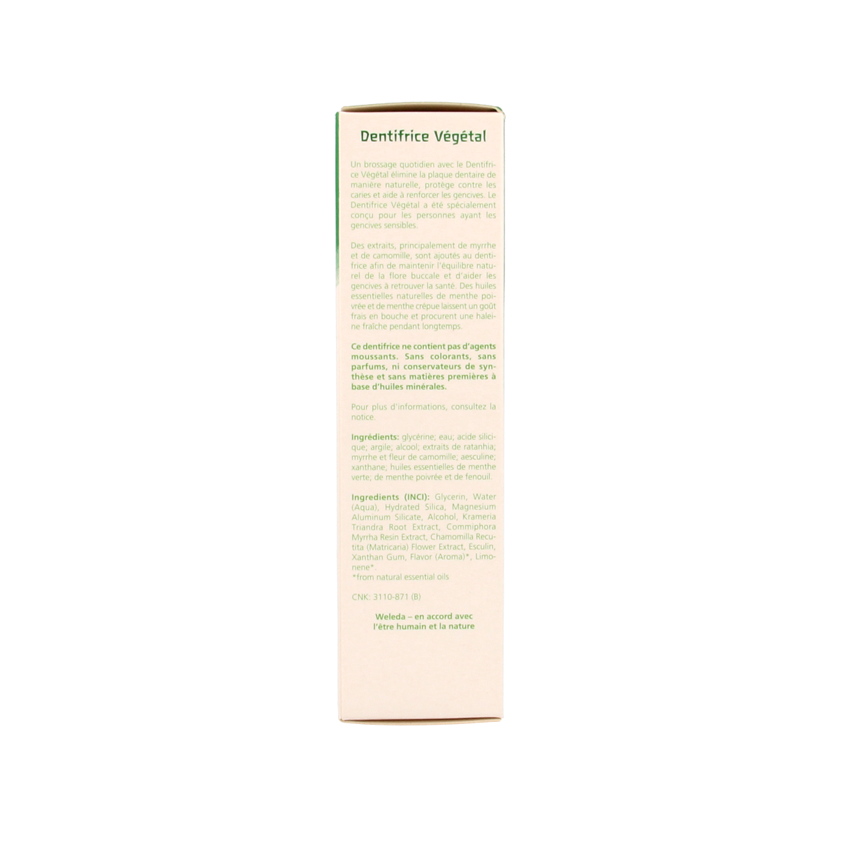 Weleda Oral Care planten tandpasta in a 75ml tube, natural toothpaste with plant-based ingredients, suitable for daily oral hygiene.