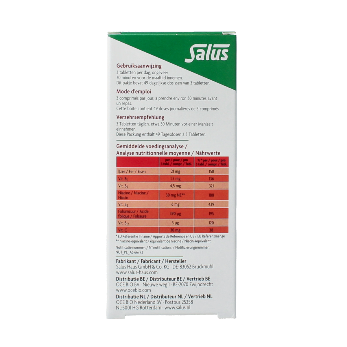 Salus Floradix ijzer tabletten 147.00 Tabletten