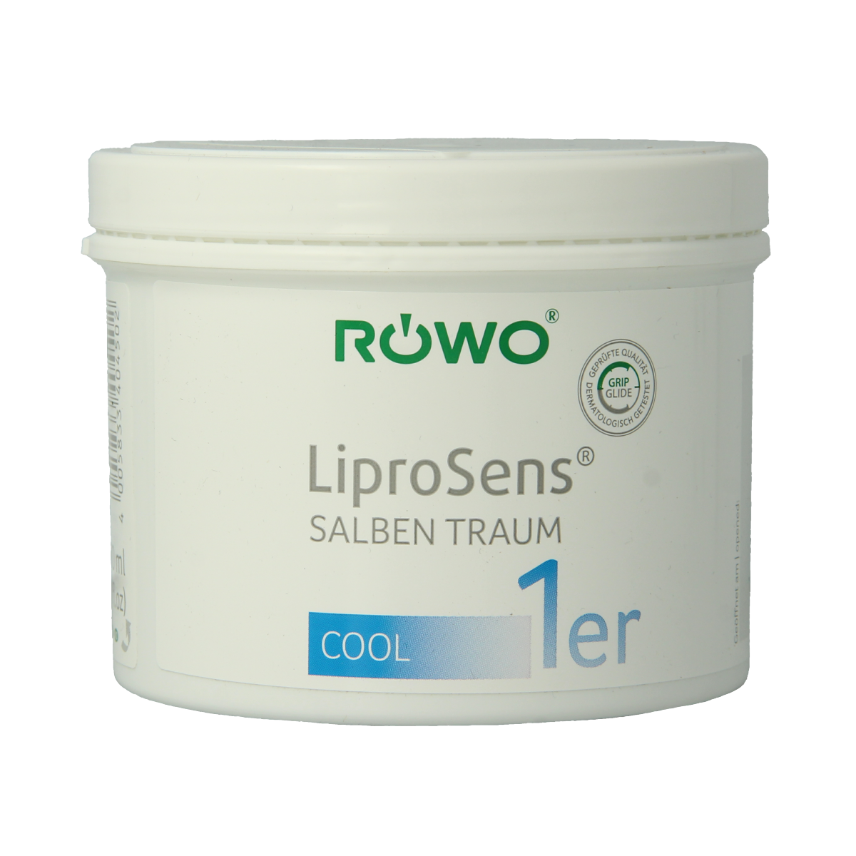 Rowo Zalf 1 cooling body ointment in a 500ml pot, soothing skincare product for body care and relief.