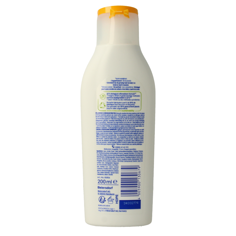 Nivea Sun protect & sensitive child sunmilk SPF50+ 200 Milliliter