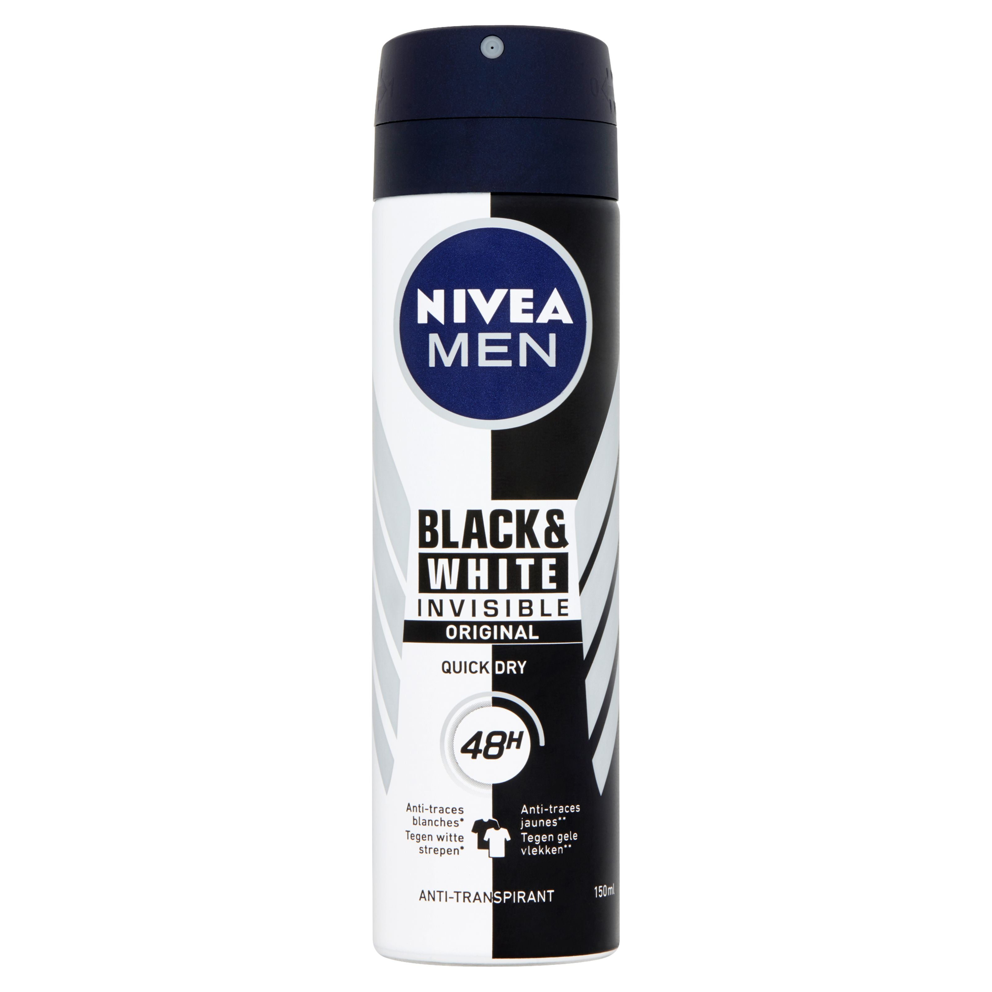 Nivea Men deodorant spray invisible black & white 150.00 Milliliter