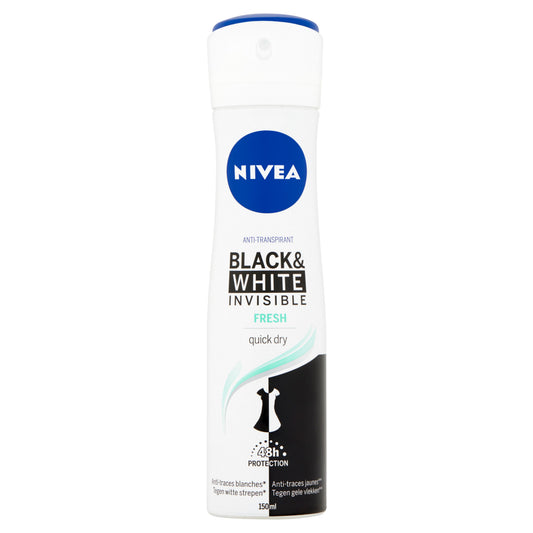 Nivea Deodorant spray invisible black & white fresh 150.00 Milliliter