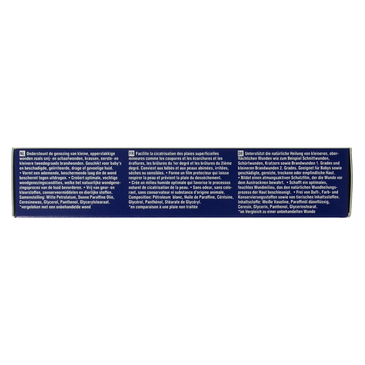 Hansaplast Wondhelende zalf in 20g tube, body care product for healing wounds and skin care, with green and white packaging.