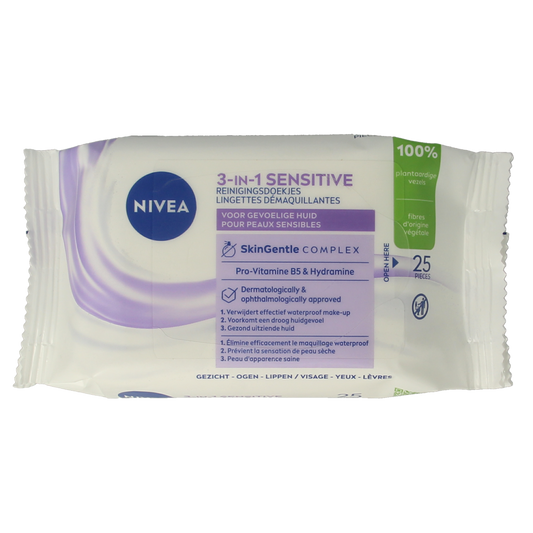 Nivea Sensitive reinigingsdoekjes 25.00 Stuks