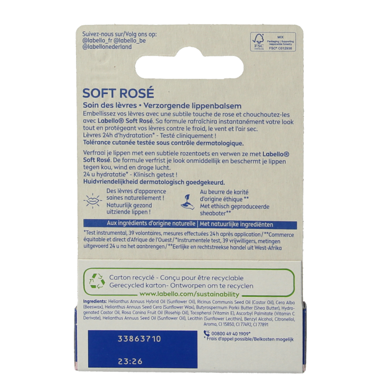 Labello Soft rose blister 4.8 Gram
