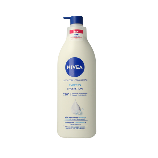 Nivea Express body lotion with pump in 400ml bottle, moisturizing body care product from Nivea.