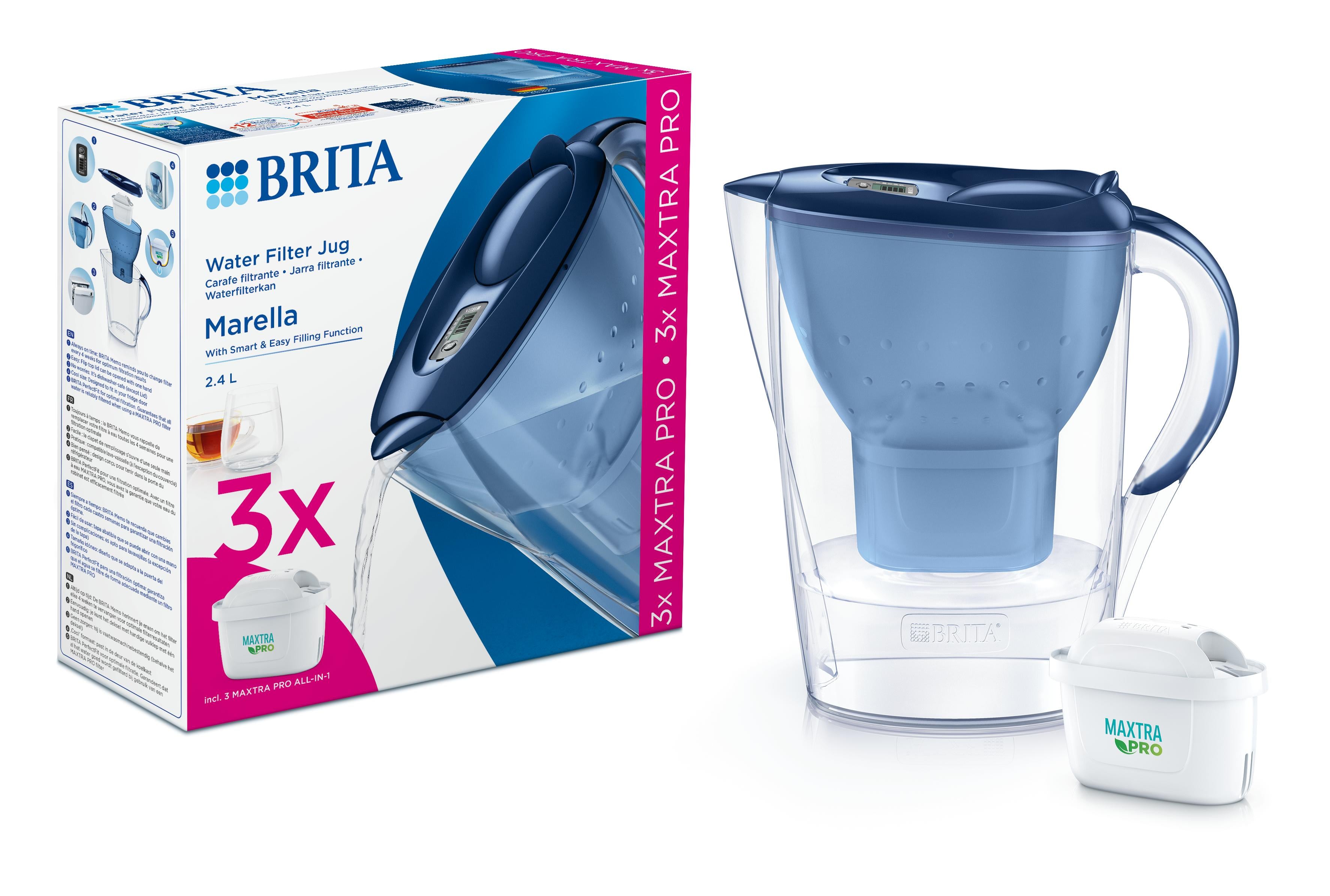 Brita Marella cool blue + 3 maxtra pro all-in-1  1.00 Set