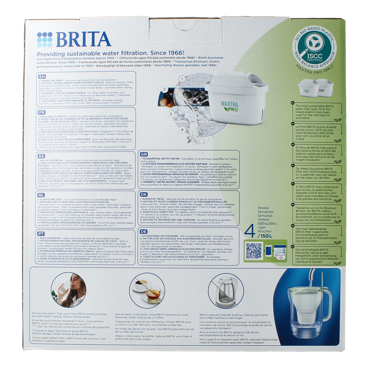 Brita Eco powder green water filter jug for cooking and dining, 1 piece, Brita brand with a sleek green design.
