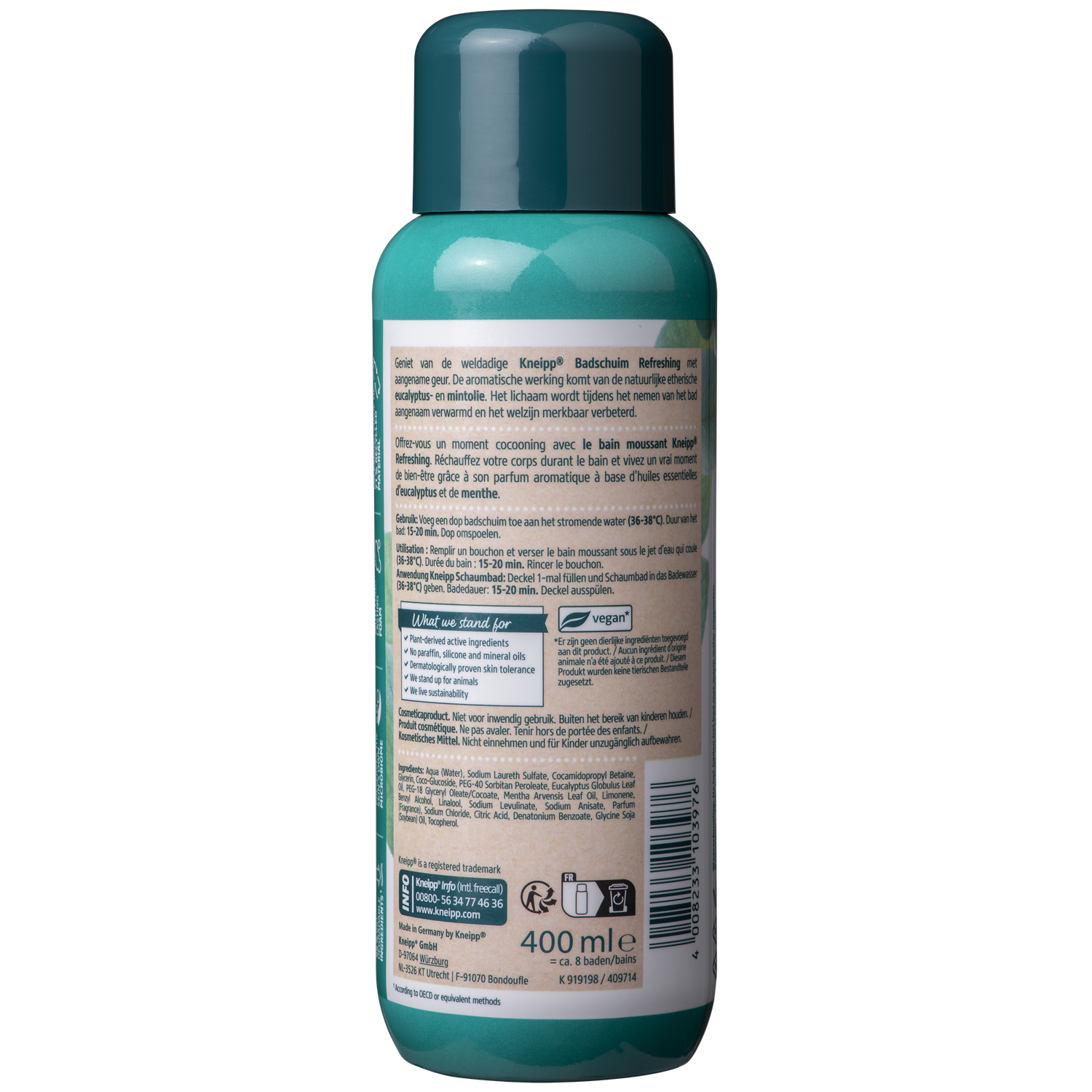 Kneipp Badschuim Refreshing 400.00 Milliliter