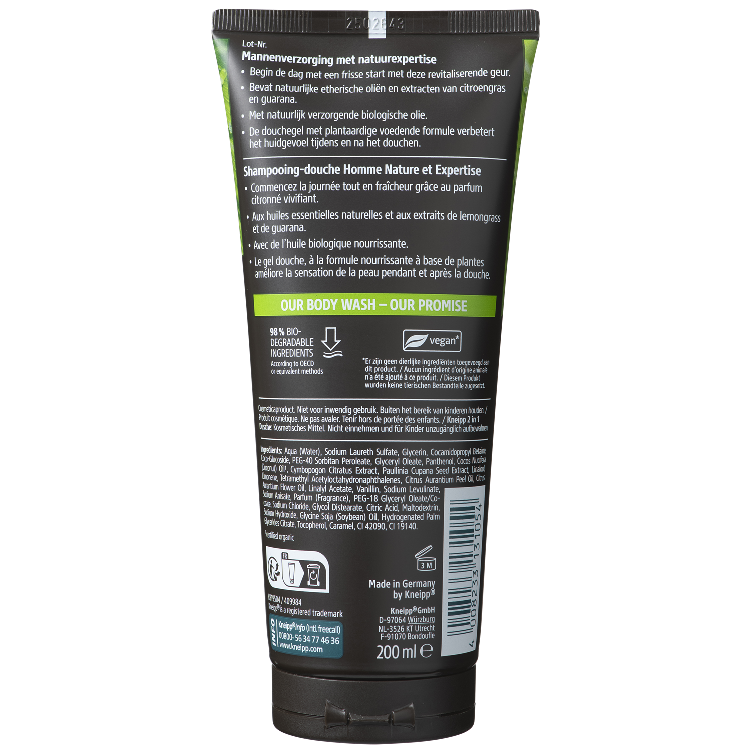 Kneipp 2-in-1 Men Douchegel & Shampoo Ready To Go 200.00 Milliliter