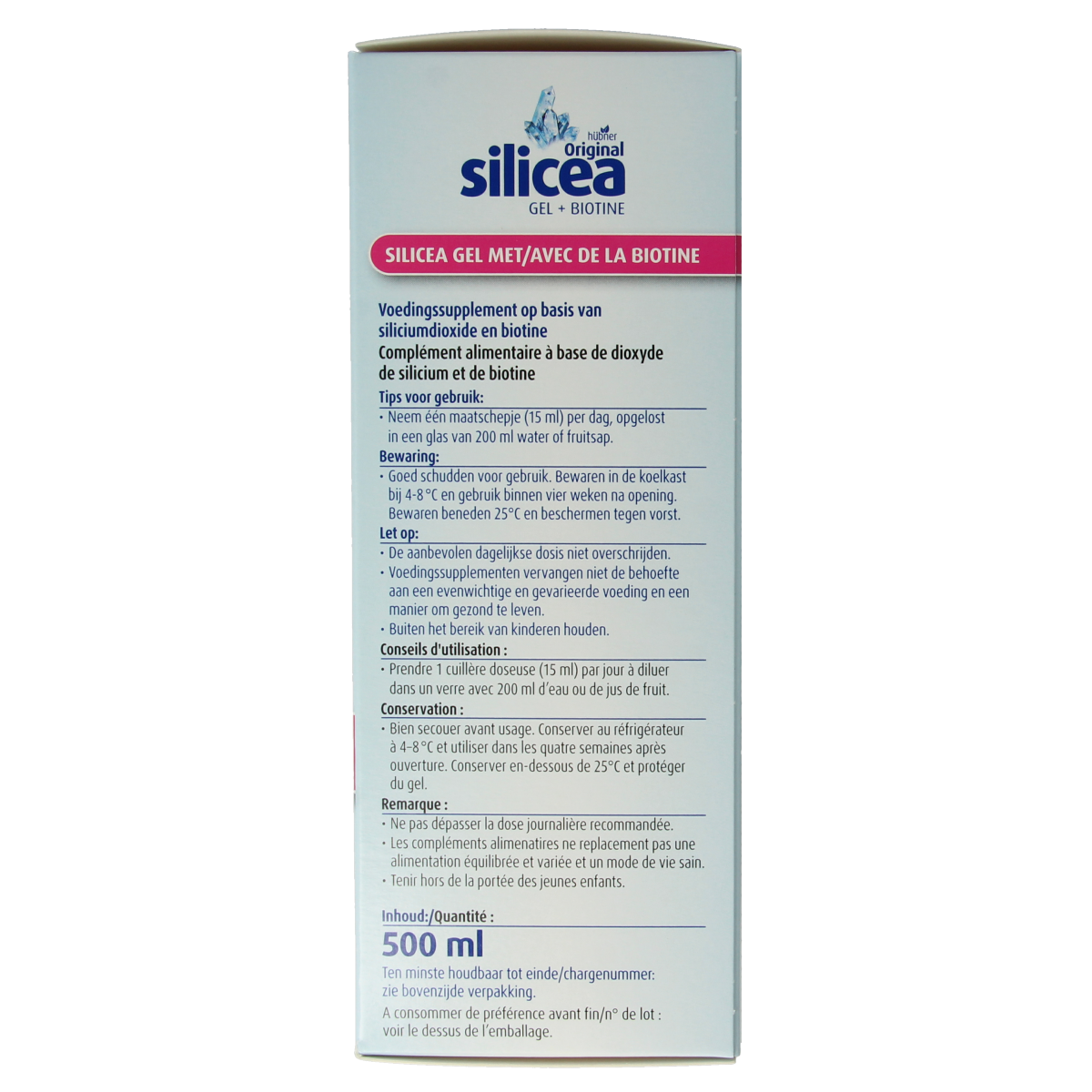Hubner Silicea silicium gel + biotine 500.00 Milliliter