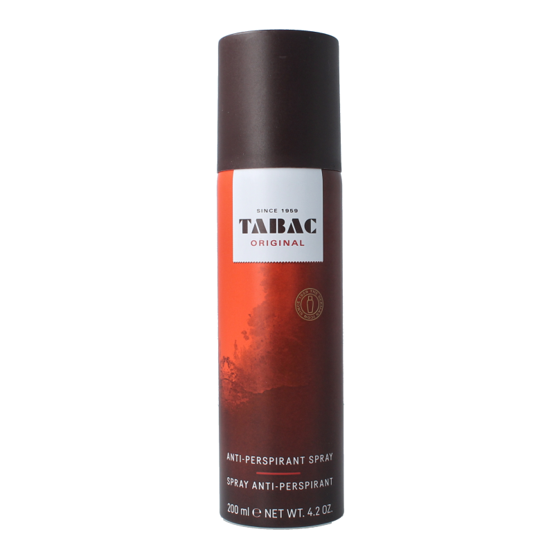 Tabac Original anti-perspirant spray in 200ml bottle, showcasing the classic packaging and design of the Tabac brand deodorant.