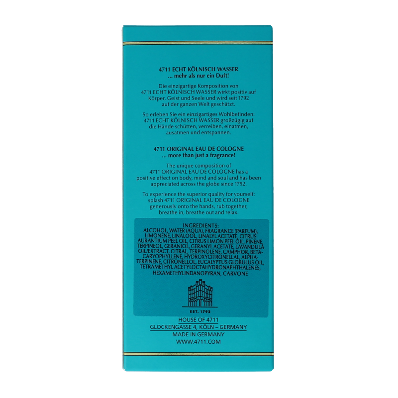 4711 Eau de cologne molanus bottle in folding box 150 Milliliter