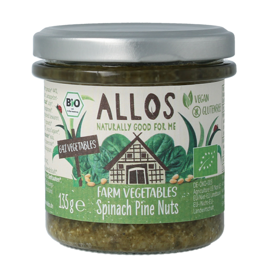 Allos Farm vegetables spinazie & pijnboompitten bio 135 Gram