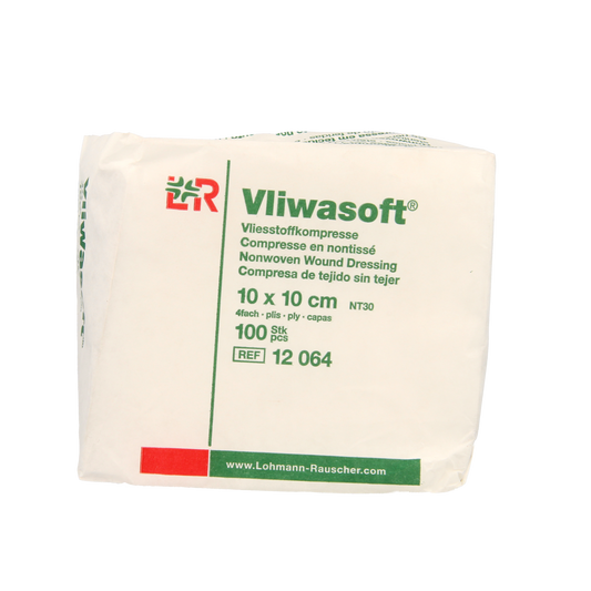 Vliwasoft Vlieskompres 10 x 10cm 4-laags 100.00 Stuks