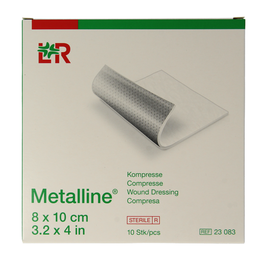 Lohmann&Rauscher Metalline gauze and compresses, 8x10cm, 10 pieces, sterile medical dressings for wound care.