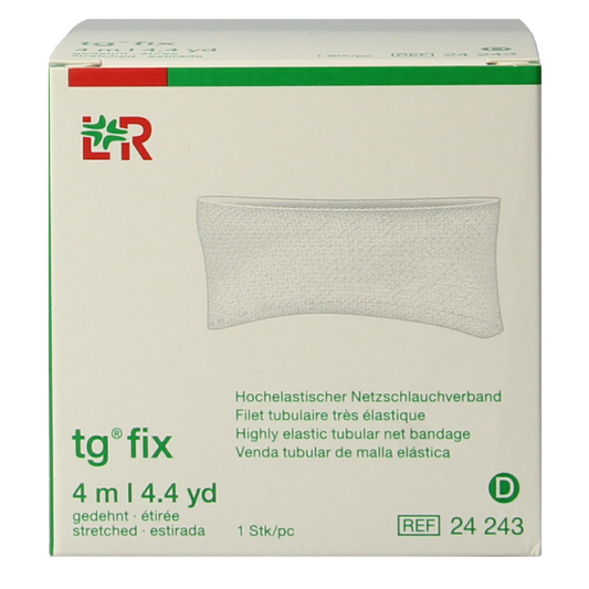 TG Fix netverband D rekbaar, 4-meter stretch bandage for head, torso, or small injuries, in a single pack.