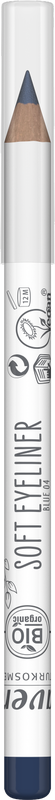 Lavera Soft Blue Eyeliner 04 in bio, makeup product showing the blue pencil with its packaging and branding.
