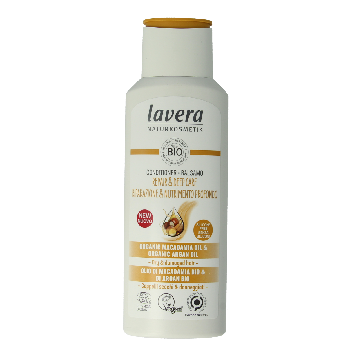 Lavera Repair & Deep Care Conditioner 200ml bottle, nourishing hair treatment with natural ingredients, for damaged hair.