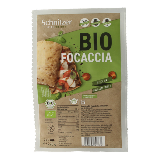 Schnitzer Focaccia 4 stuks glutenvrij bio 220.00 Gram